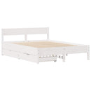 sengeramme uden madras 140x190 cm massivt fyrretræ hvid