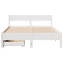 sengeramme uden madras 140x190 cm massivt fyrretræ hvid