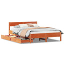 sengeramme uden madras 140x190 cm massivt fyrretræ gyldenbrun