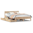 sengeramme uden madras 135x190 cm massivt fyrretræ hvid