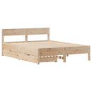 sengeramme uden madras 135x190 cm massivt fyrretræ hvid