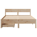 sengeramme uden madras 135x190 cm massivt fyrretræ hvid