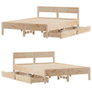 sengeramme uden madras 135x190 cm massivt fyrretræ hvid