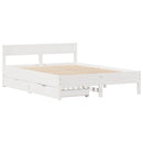 sengeramme uden madras 135x190 cm massivt fyrretræ hvid