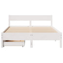 sengeramme uden madras 135x190 cm massivt fyrretræ hvid