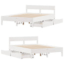 sengeramme uden madras 120x190 cm massivt fyrretræ hvid