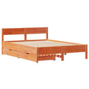 sengeramme uden madras 120x190 cm massivt fyrretræ gyldenbrun