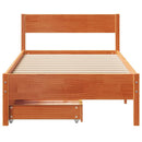 sengeramme uden madras 90x190 cm massivt fyrretræ gyldenbrun