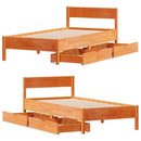 sengeramme uden madras 90x190 cm massivt fyrretræ gyldenbrun