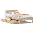 sengeramme uden madras 75x190 cm massivt fyrretræ