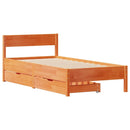 sengeramme uden madras 75x190 cm massivt fyrretræ gyldenbrun