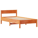 sengeramme uden madras 75x190 cm massivt fyrretræ gyldenbrun