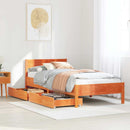 sengeramme uden madras 75x190 cm massivt fyrretræ gyldenbrun