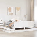 sengeramme uden madras 160x200 cm massivt fyrretræ hvid