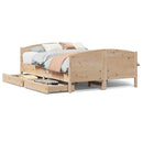 sengeramme uden madras 135x190 cm massivt fyrretræ hvid
