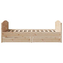 sengeramme uden madras 135x190 cm massivt fyrretræ hvid