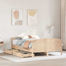 sengeramme uden madras 135x190 cm massivt fyrretræ hvid
