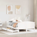 sengeramme uden madras 120x190 cm massivt fyrretræ hvid