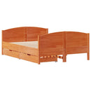 sengeramme uden madras 120x190 cm massivt fyrretræ gyldenbrun