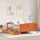 sengeramme uden madras 120x190 cm massivt fyrretræ gyldenbrun