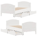 sengeramme uden madras 90x200 cm massivt fyrretræ hvid