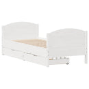 sengeramme uden madras 75x190 cm massivt fyrretræ hvid