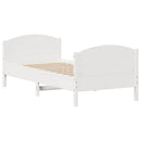 sengeramme uden madras 75x190 cm massivt fyrretræ hvid
