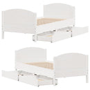 sengeramme uden madras 75x190 cm massivt fyrretræ hvid