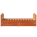 sengeramme uden madras 75x190 cm massivt fyrretræ gyldenbrun