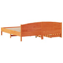 sengeramme uden madras 200x200 cm massivt fyrretræ gyldenbrun