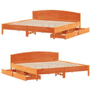 sengeramme uden madras 180x200 cm massivt fyrretræ gyldenbrun