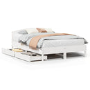 sengeramme uden madras 140x200 cm massivt fyrretræ hvid