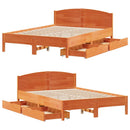 sengeramme uden madras 120x200 cm massivt fyrretræ gyldenbrun