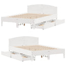 sengeramme uden madras 140x190 cm massivt fyrretræ hvid