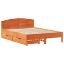 sengeramme uden madras 140x190 cm massivt fyrretræ gyldenbrun