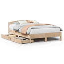 sengeramme uden madras 135x190 cm massivt fyrretræ hvid