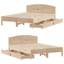 sengeramme uden madras 135x190 cm massivt fyrretræ hvid