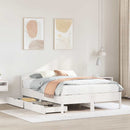 sengeramme uden madras 135x190 cm massivt fyrretræ hvid