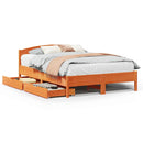 sengeramme uden madras 120x190 cm massivt fyrretræ gyldenbrun