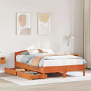 sengeramme uden madras 120x190 cm massivt fyrretræ gyldenbrun