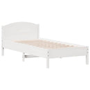 sengeramme uden madras 100x200 cm massivt fyrretræ hvid