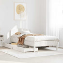 sengeramme uden madras 100x200 cm massivt fyrretræ hvid