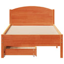 sengeramme uden madras 100x200 cm massivt fyrretræ gyldenbrun