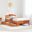 sengeramme uden madras 100x200 cm massivt fyrretræ gyldenbrun