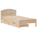 sengeramme uden madras 75x190 cm massivt fyrretræ