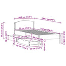 sengeramme uden madras 75x190 cm massivt fyrretræ