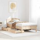 sengeramme uden madras 75x190 cm massivt fyrretræ