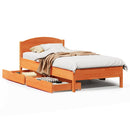sengeramme uden madras 75x190 cm massivt fyrretræ gyldenbrun