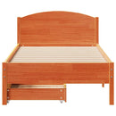 sengeramme uden madras 75x190 cm massivt fyrretræ gyldenbrun