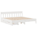 sengeramme uden madras 200x200 cm massivt fyrretræ hvid